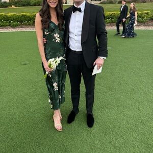 Reformation Green Silk Dress